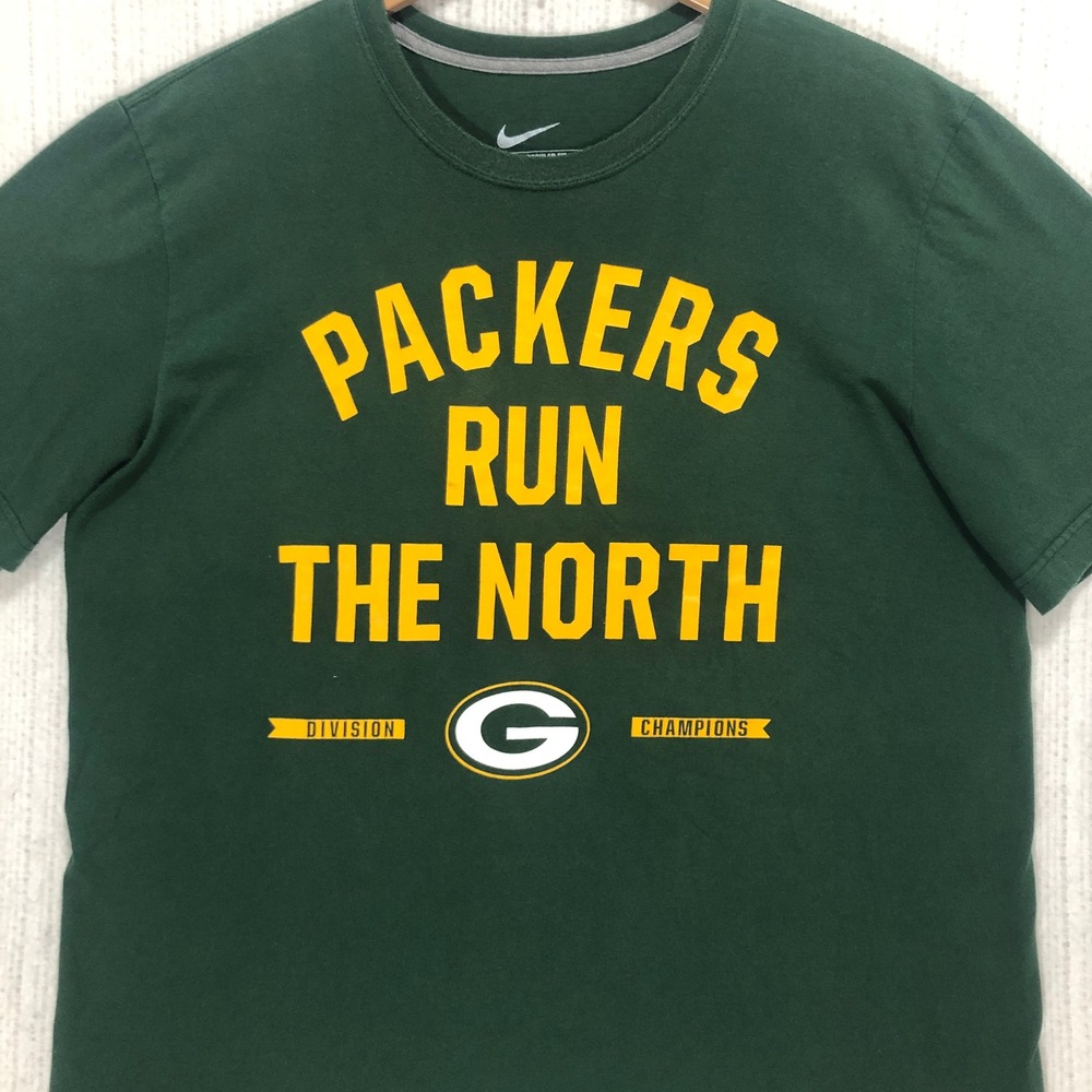 Nike Green Bay Packers Run The North Division Champions Shirt Green Mens XL